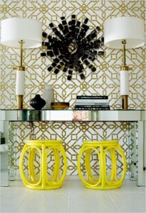 Symmetrical-console-talbe-display-and-decorating